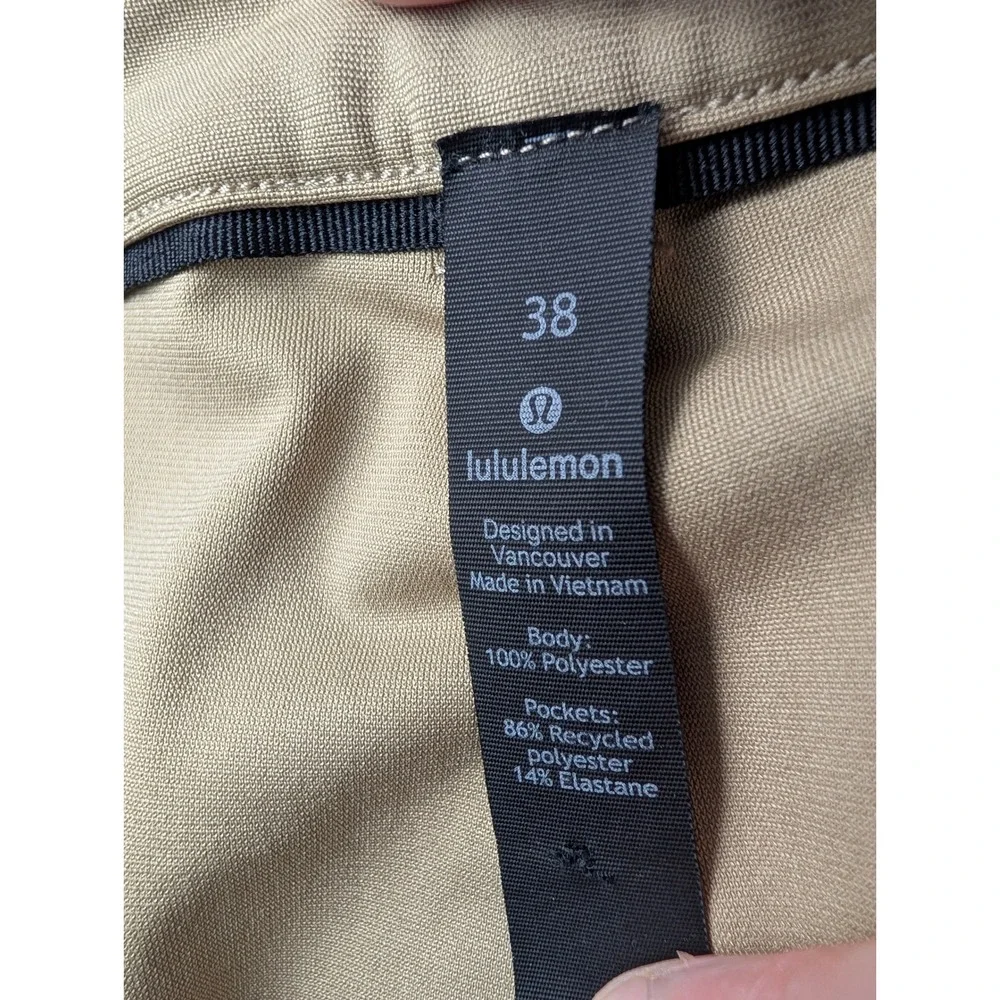 Lululemon Commission Shorts Mens 38‎ Tan Khaki Golf Casual Technical Chino